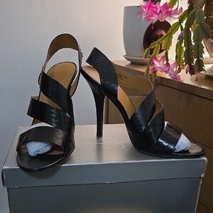 Leather Strappy Dress Pumps